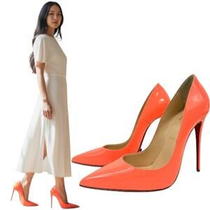 Christian Louboutin So Kate Patent Leather Heels Flamingo Size 39